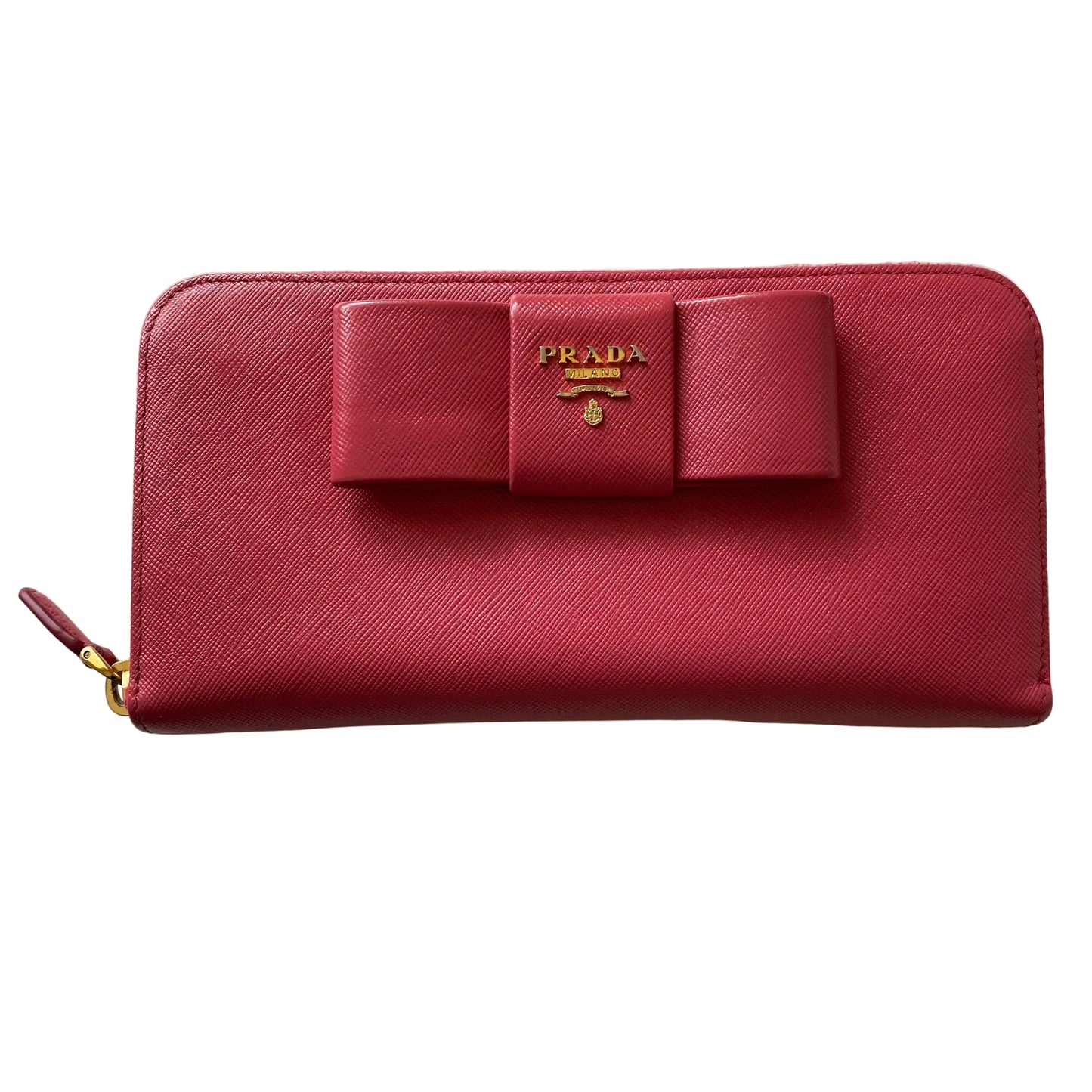 Prada pink saffiano leather wallet Authentic with box