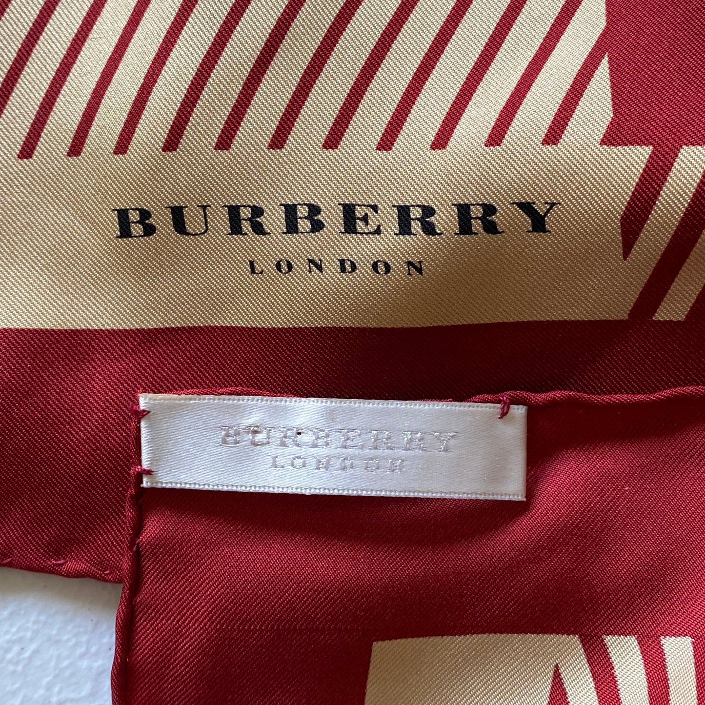 Burberry classic check large silk scarf Authentic with COA 34 inch