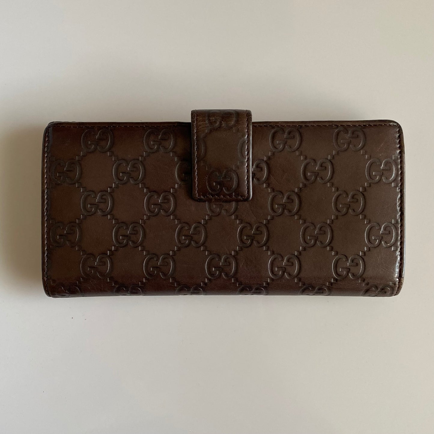 Gucci monogram leather long wallet authentic with coa