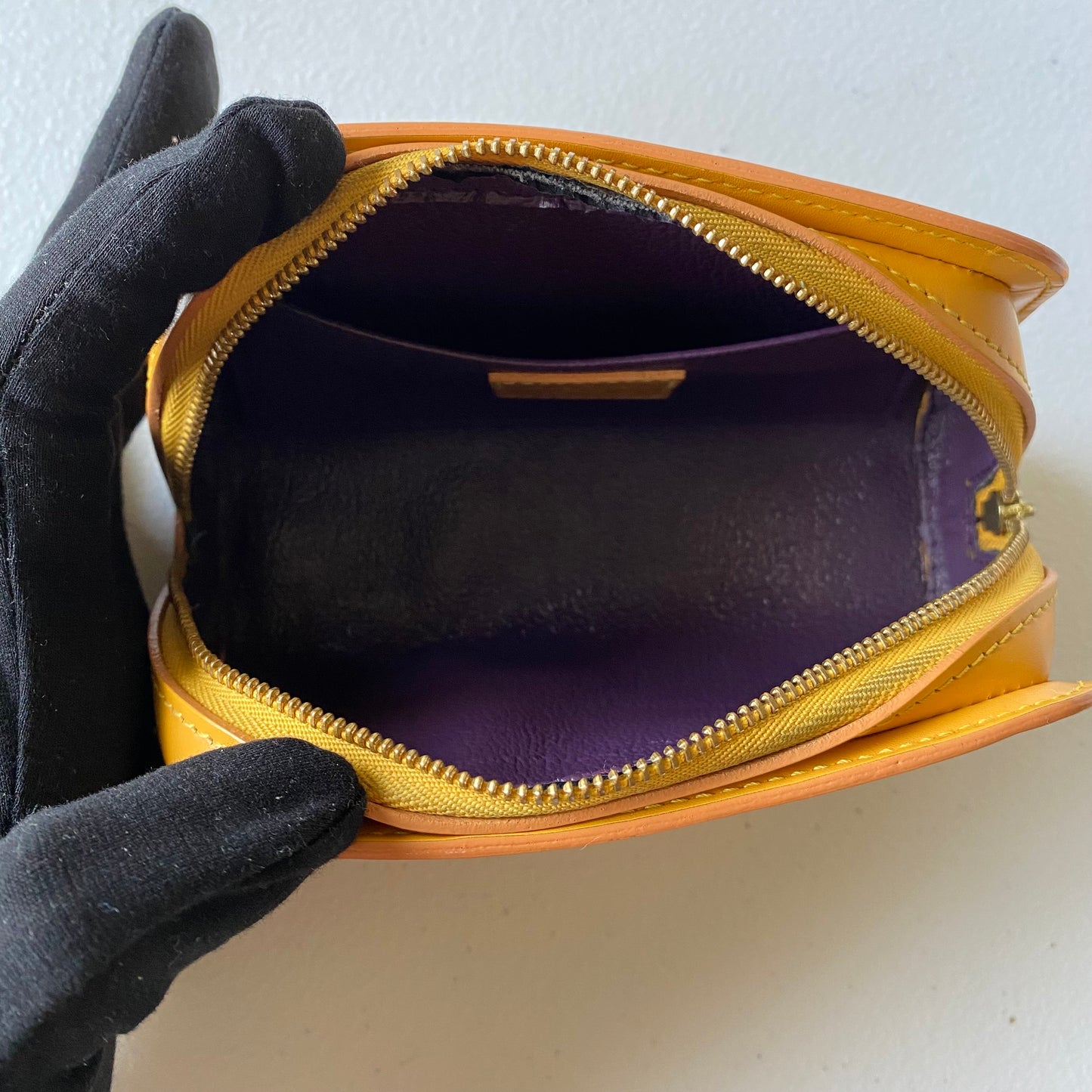 Louis Vuitton yellow epi leather cosmetic pouch SP0011 authentic with coa
