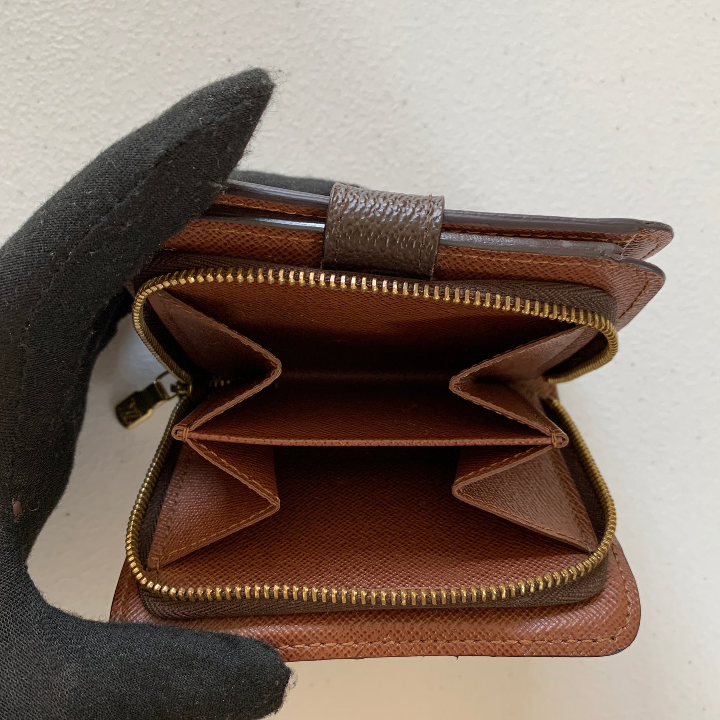 Louis Vuitton monogram compact wallet ca1017 authentic with COA