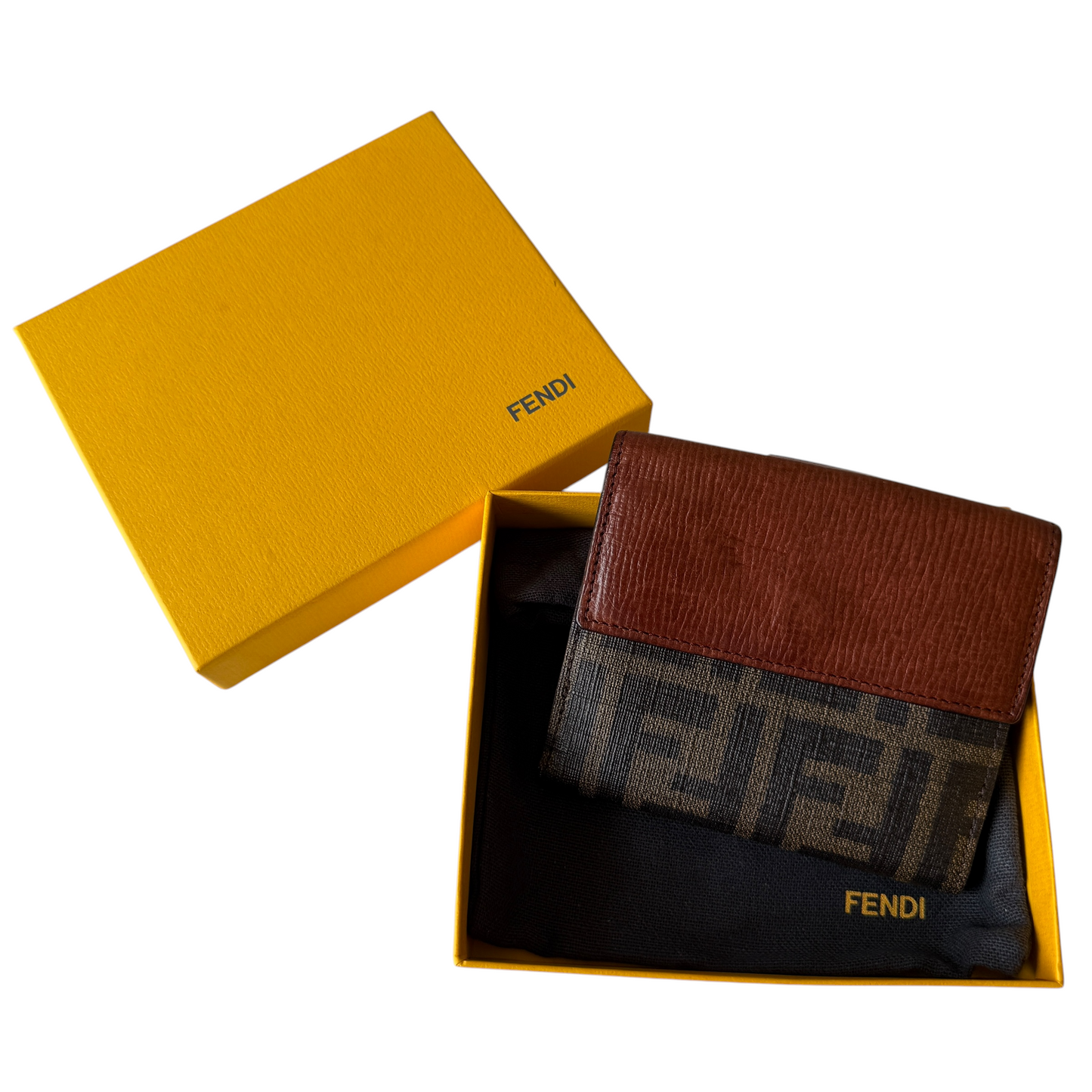 Fendi zucca monogram compact Wallet authentic with COA box dust bag