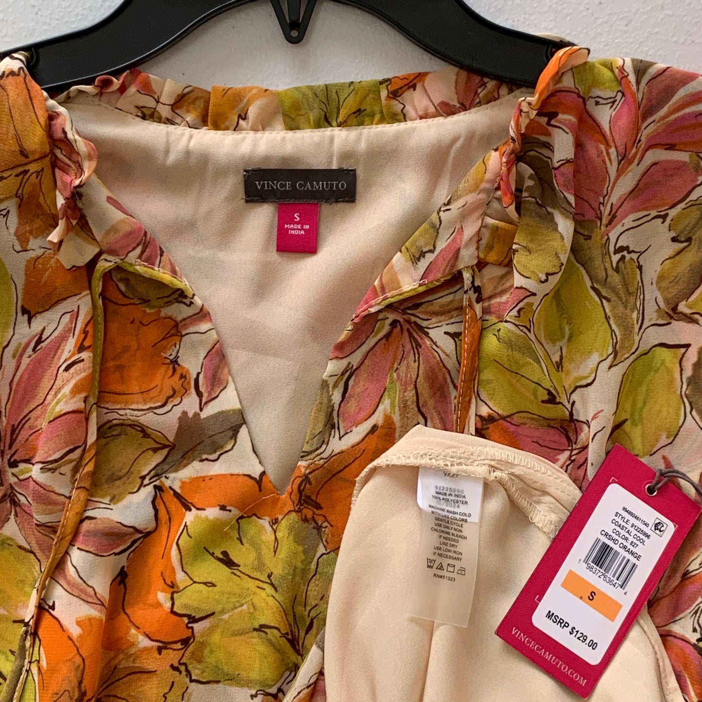 Vince Camuto Womens NWT long sleeve floral maxi dress size S