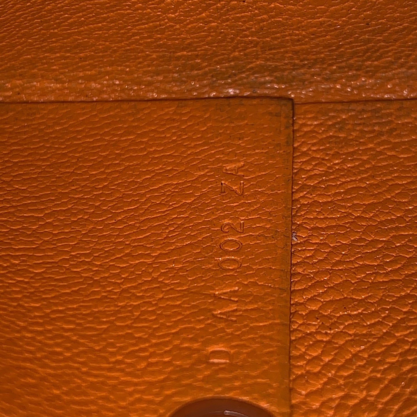 Hermes orange leather coin pouch wallet authentic with COA box