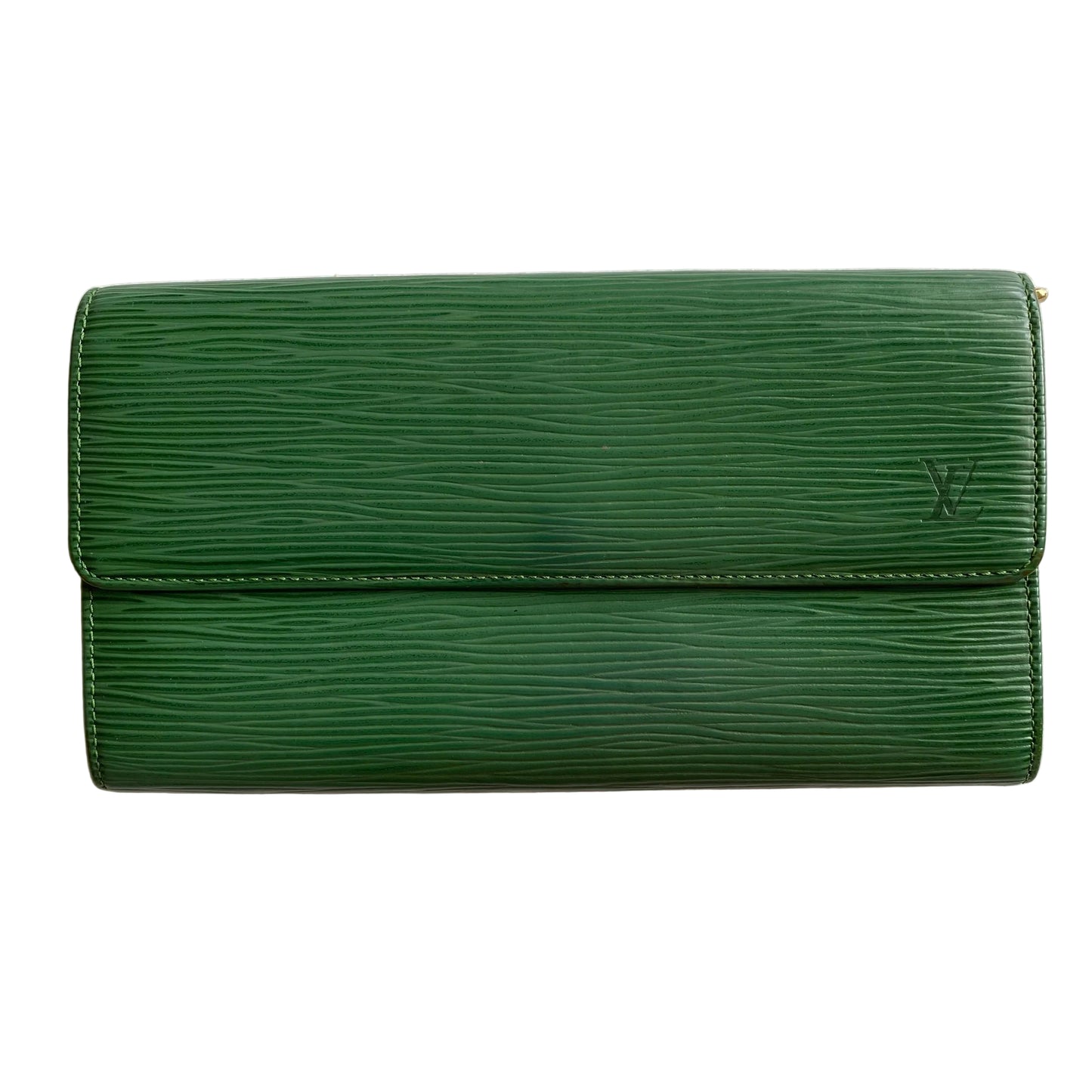 Louis Vuitton green Epi leather long wallet CA0924 Authentic with COA 7.5x4.1