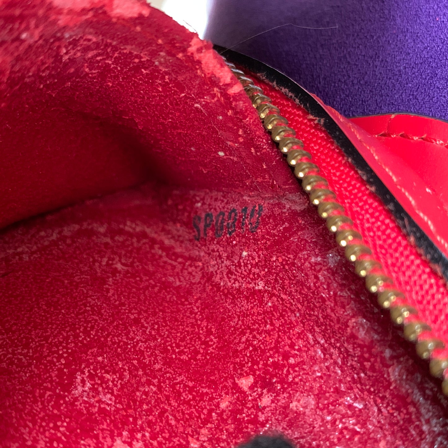 Louis Vuitton red Epi leather pouch SP0310 Authentic with COA 6.7x4x2.5