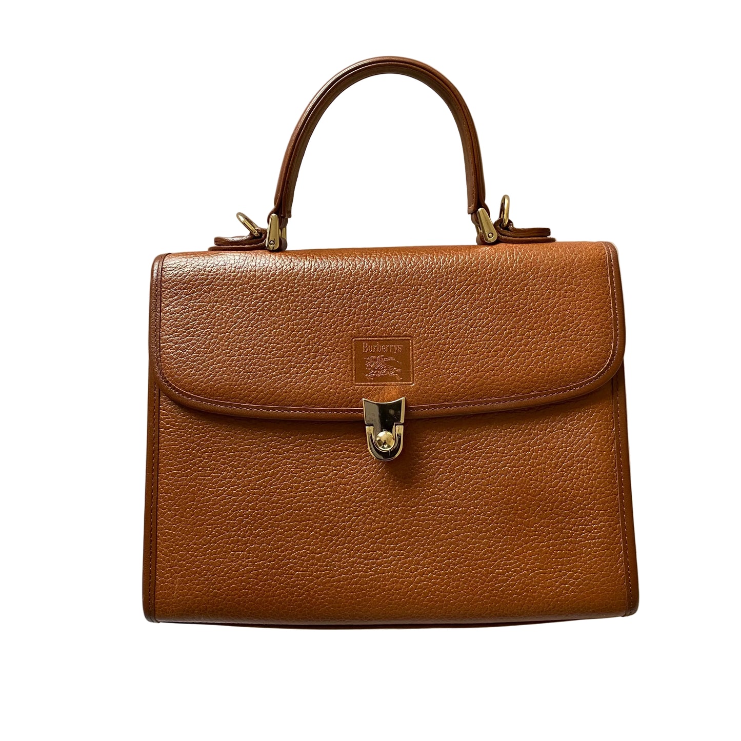 Burberry vintage brown leather tote bag Authentic with COA