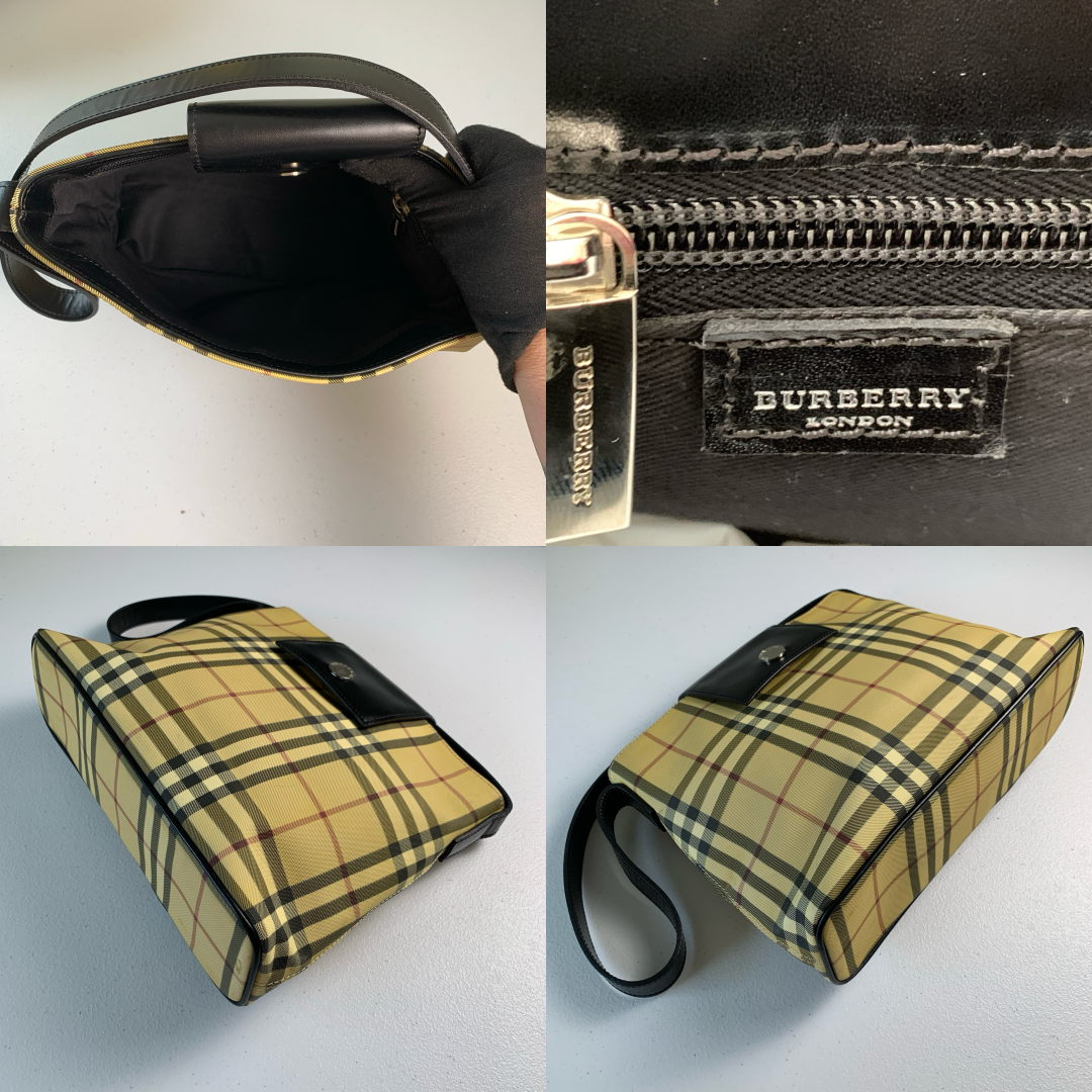 Burberry classic check shoulder bag Purse Authentic with COA