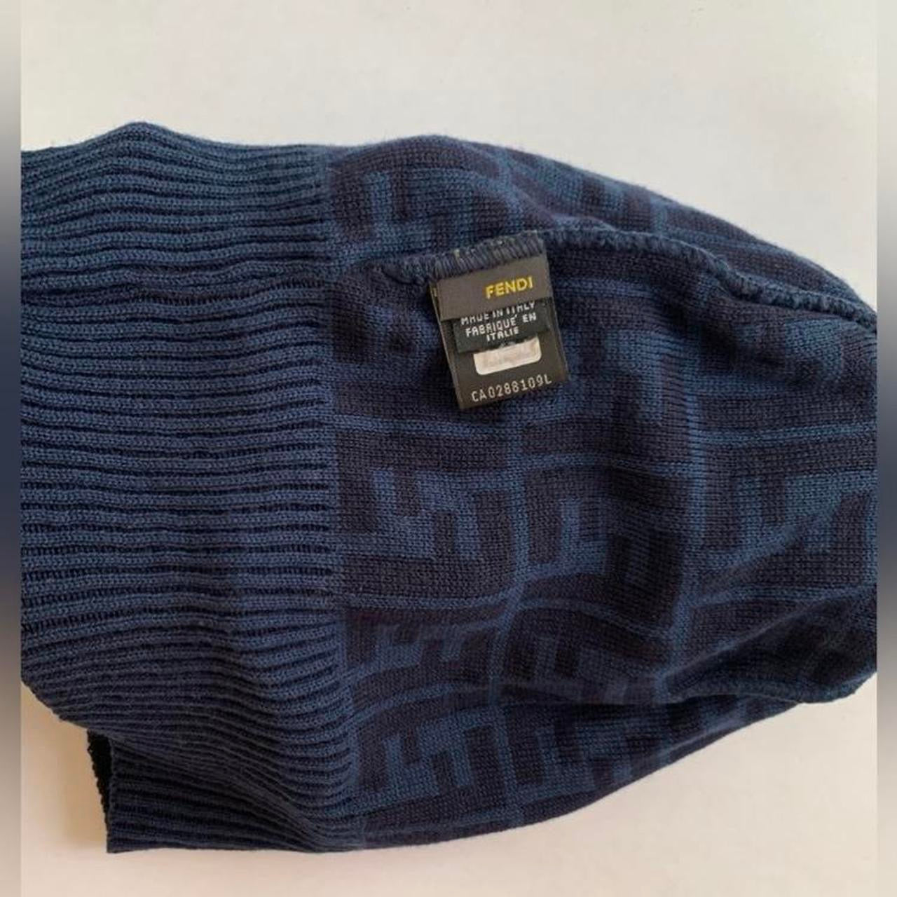 Authentic Fendi monogram unisex wool beanie hat