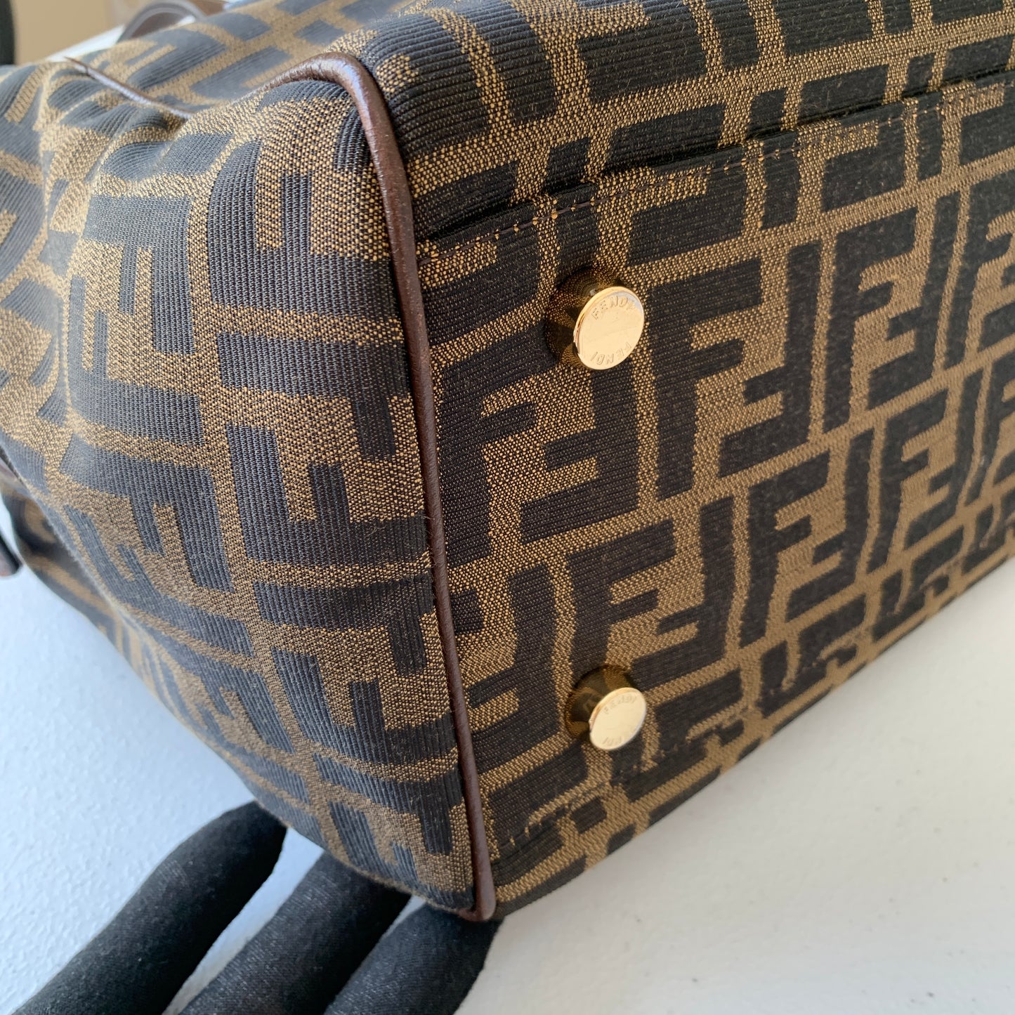 Fendi women’s zucca monogram shoulder bag Authentic with COA