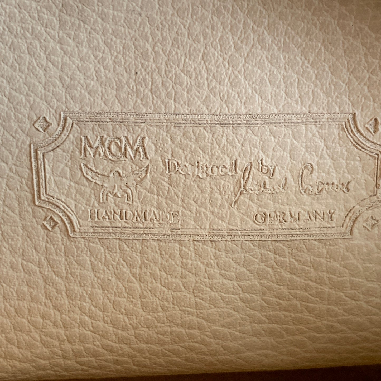 MCM cognac cosmetic toiletry pouch bag authentic with COA 7.5x5.1x2