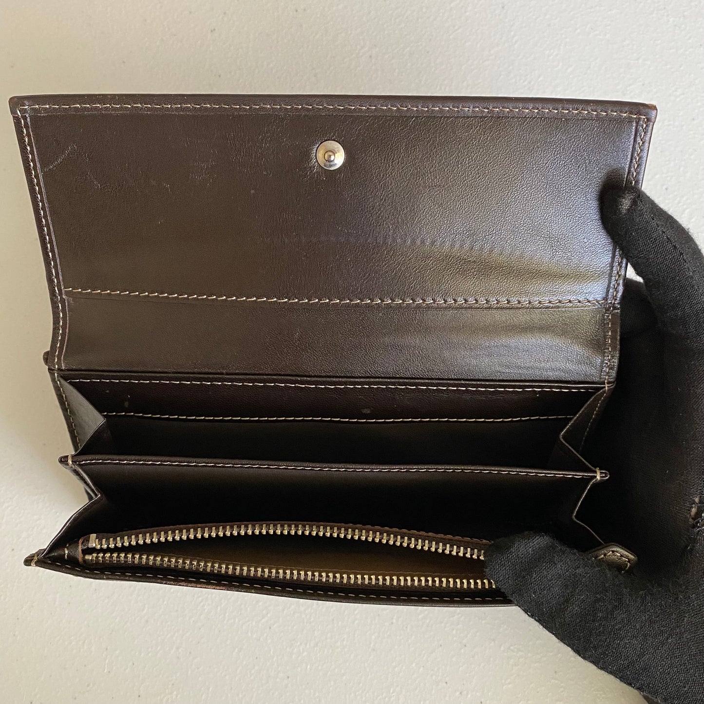 Burberry check long wallet authentic with coa