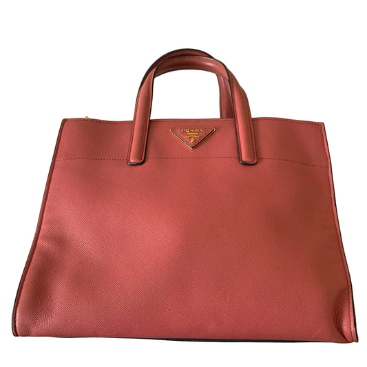 Prada pink saffiano leather handbag authentic with COA