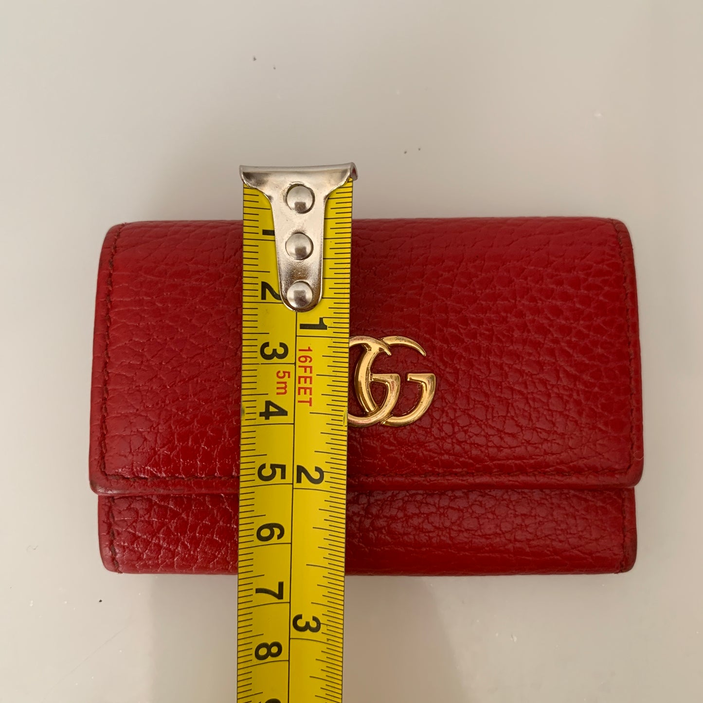 Gucci GG marmont red leather 6 ring Keyholder authentic with COA