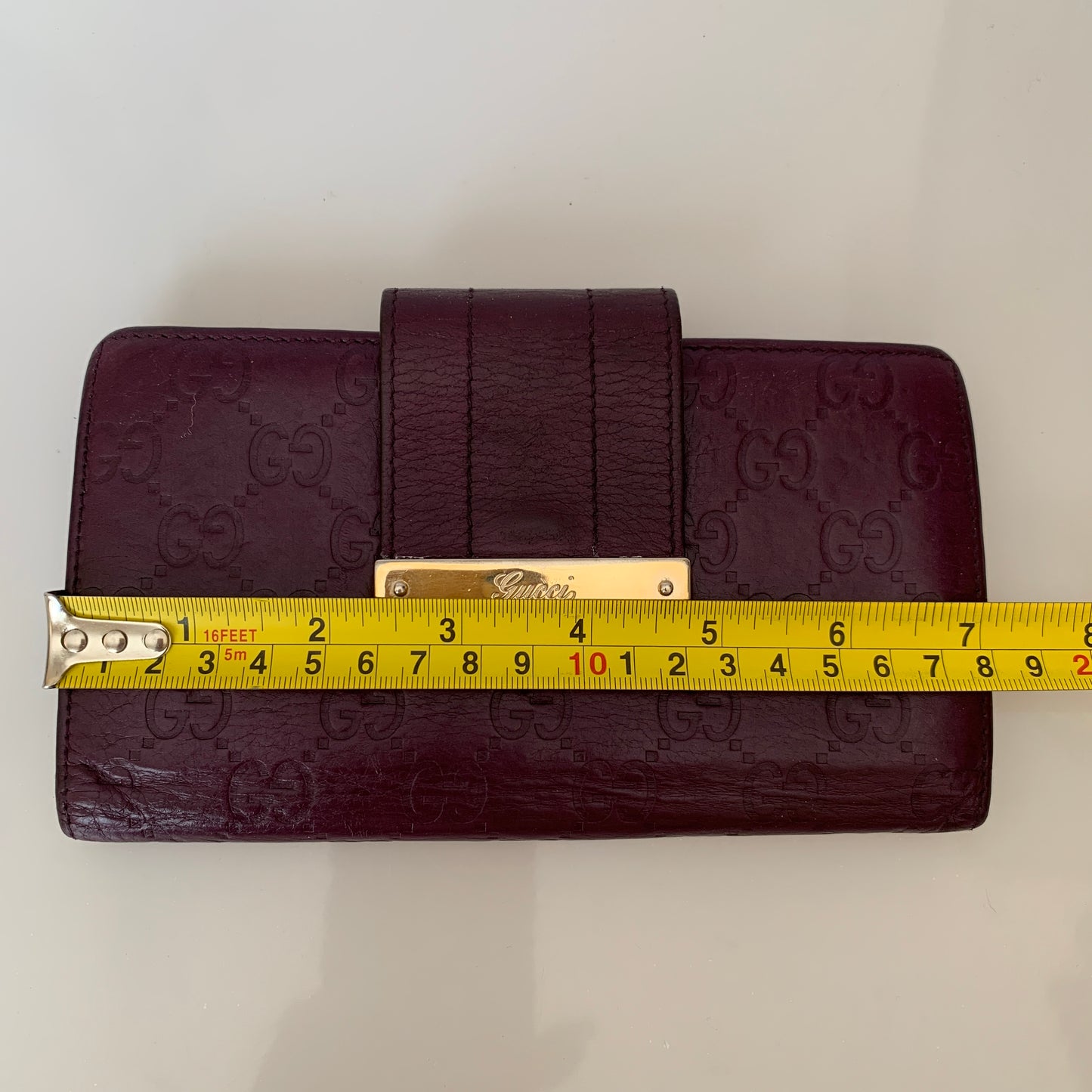 Gucci Women’s monogram guccissima purple leather wallet long authentic with COA