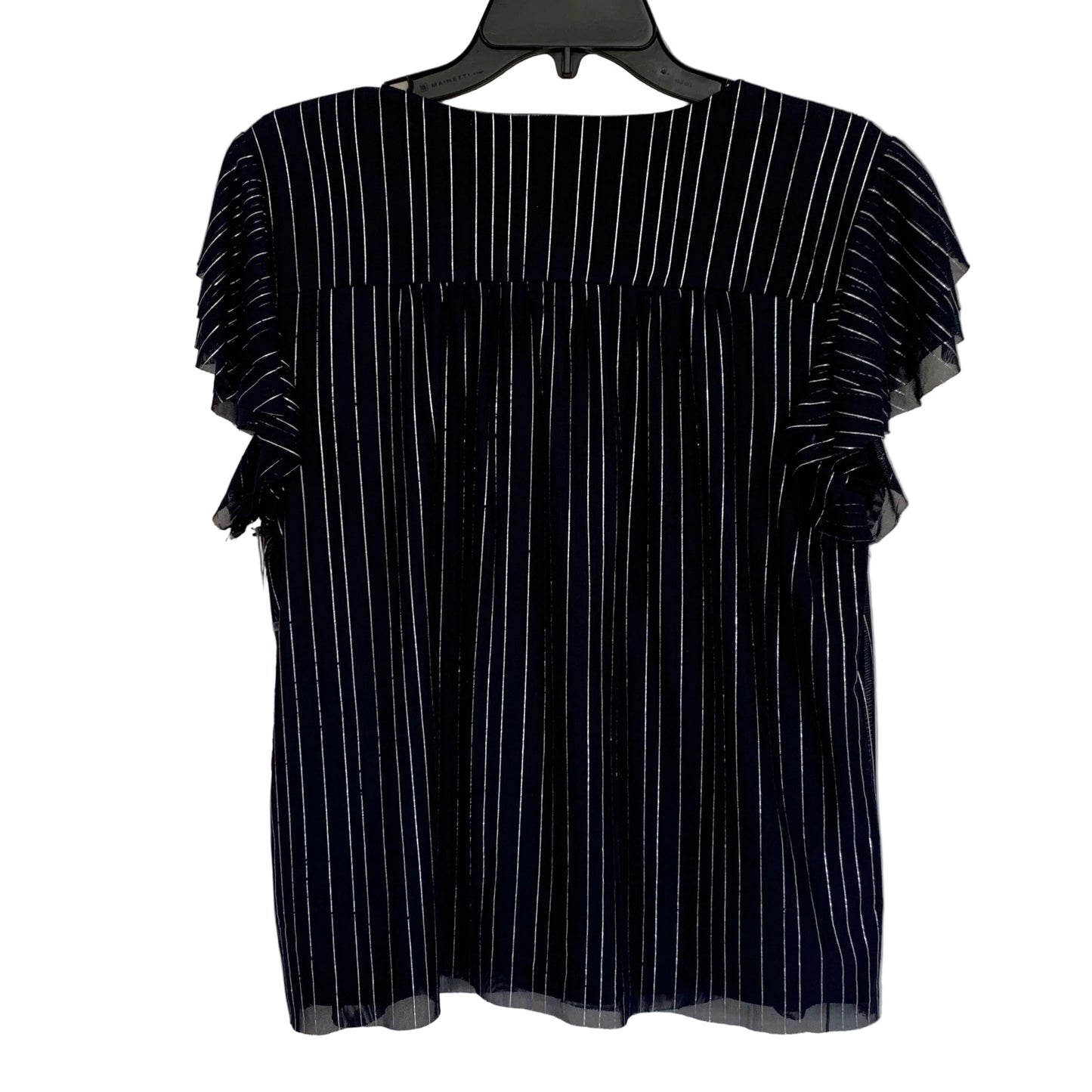 Vince Camuto Womens NWT navy blue & silver striped blouse size large