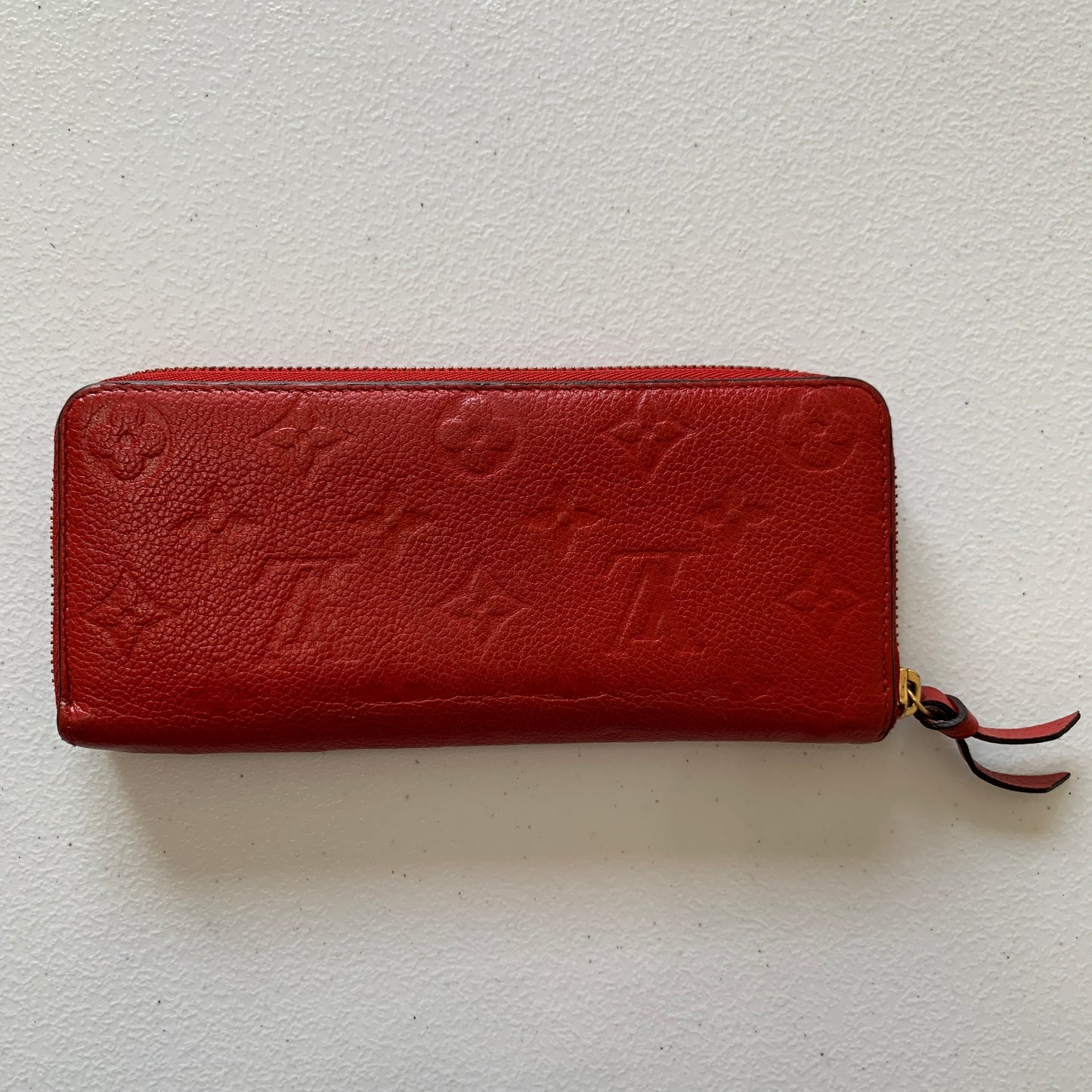 Louis Vuitton Empreinte zippy Long red leather wallet TN0175 authentic with COA