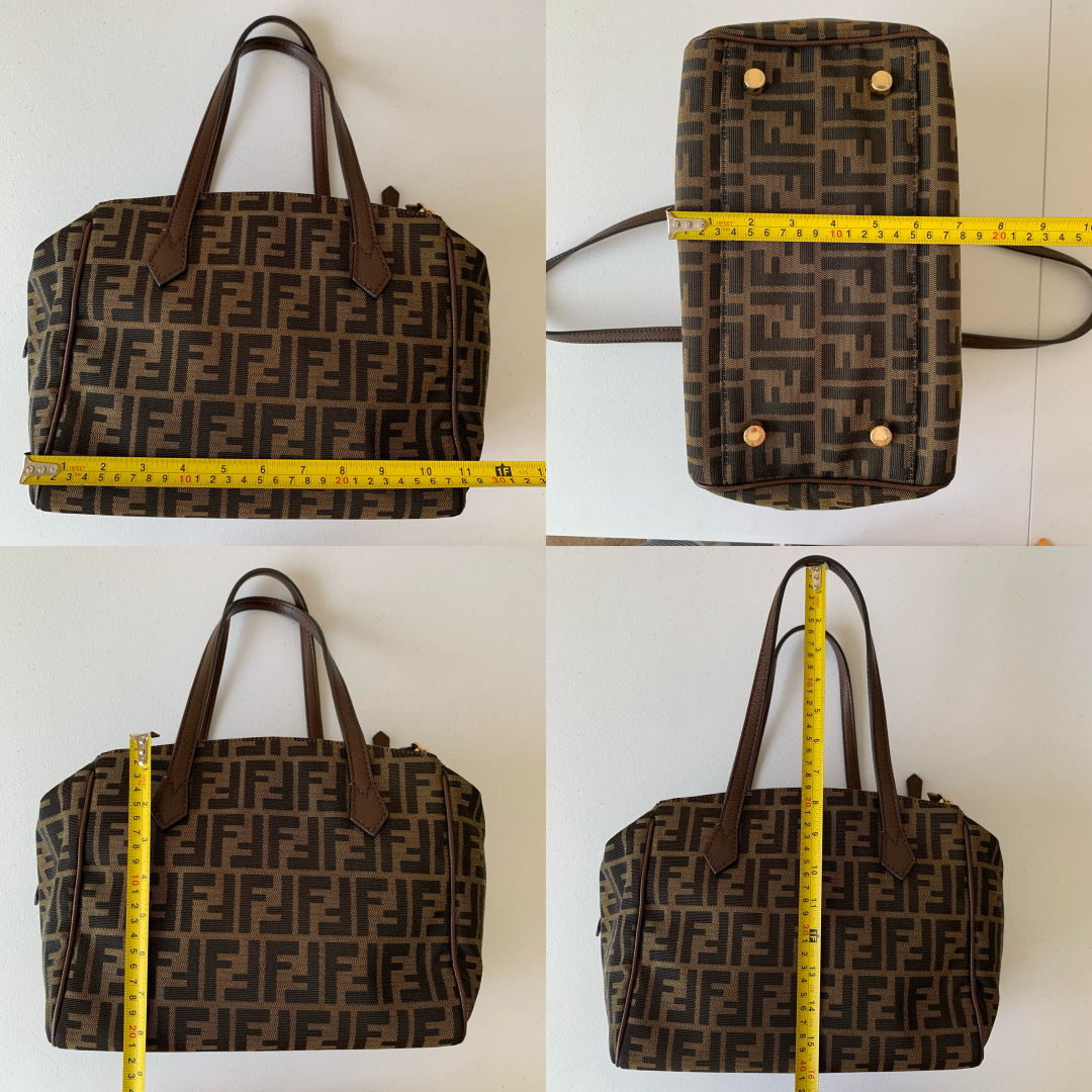 Fendi women’s zucca monogram shoulder bag Authentic with COA