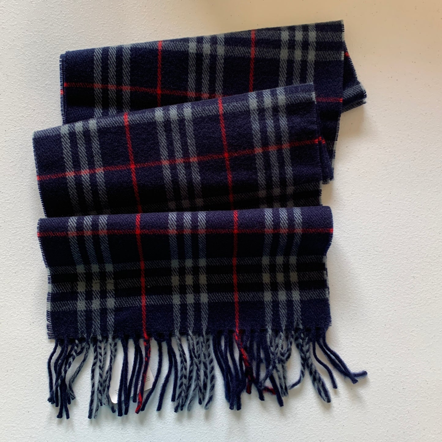 Burberry classic check pure wool unisex long scarf Authentic with COA 55x11.6