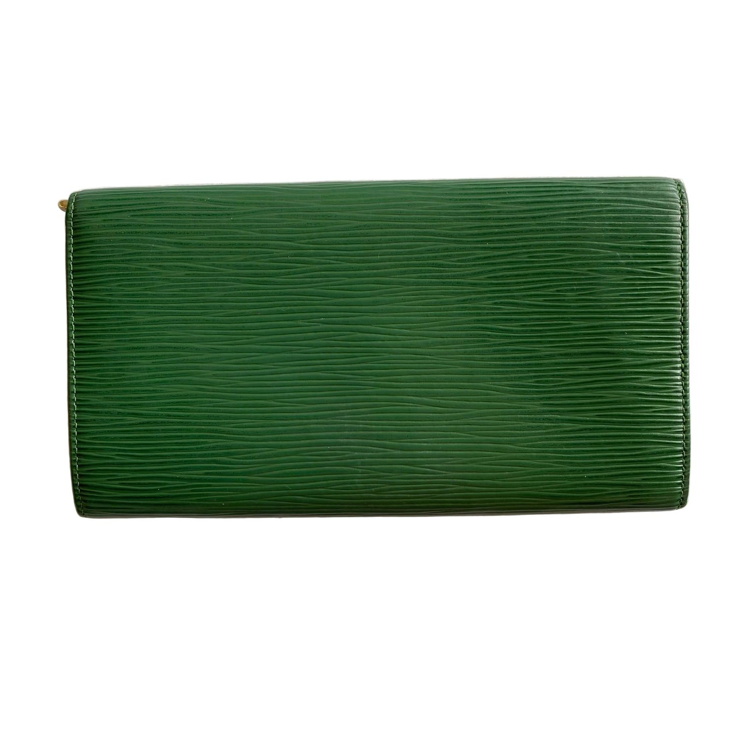 Louis Vuitton green Epi leather long wallet CA0924 Authentic with COA 7.5x4.1