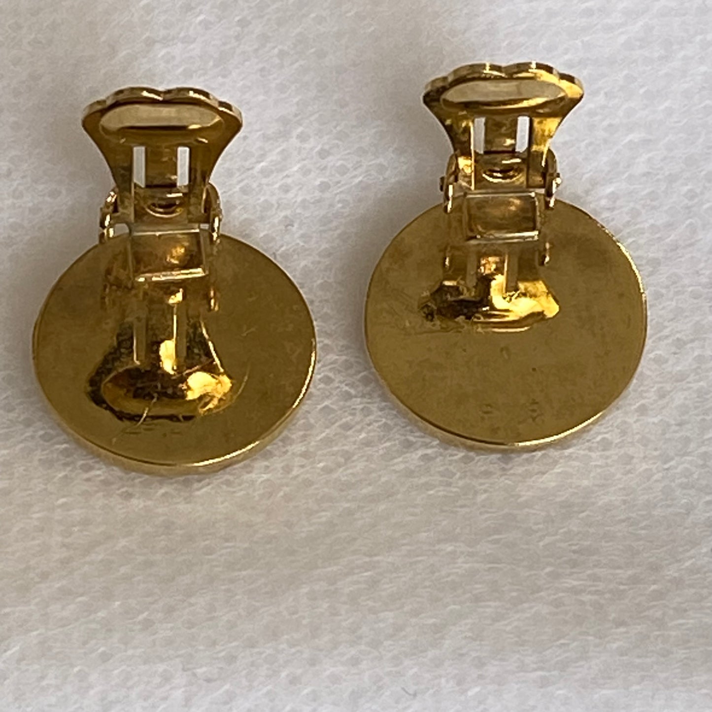 Christian Dior vintage CD logo gold plated clip on earrings authentic with coa