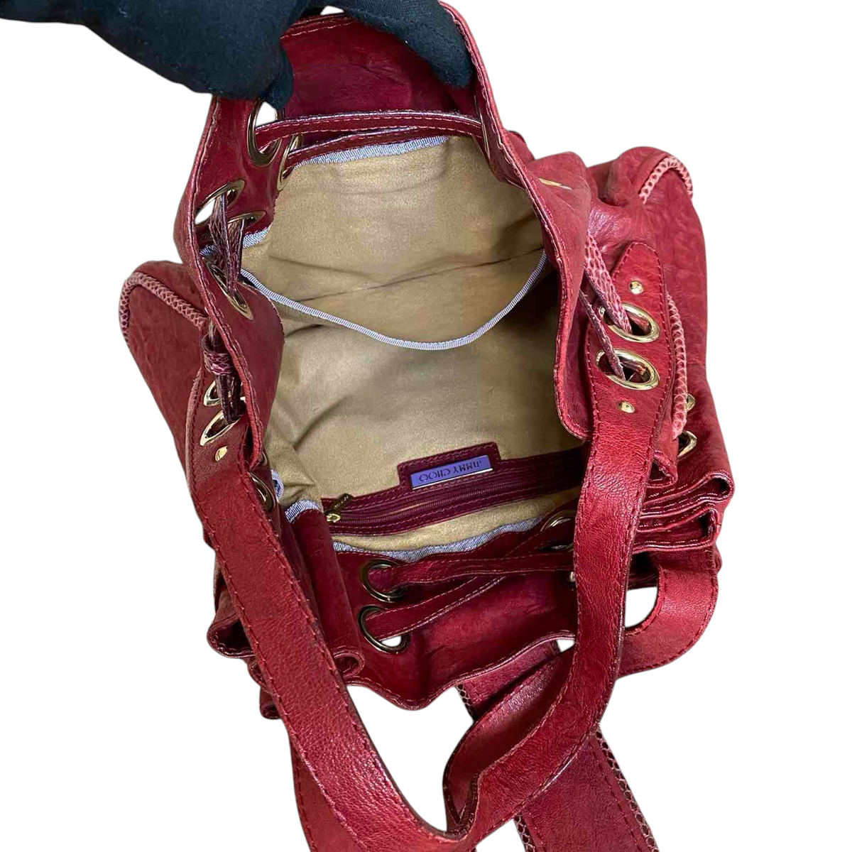 Jimmy choo burgundy leather shoulder bag authentic with COA 16x14x5
