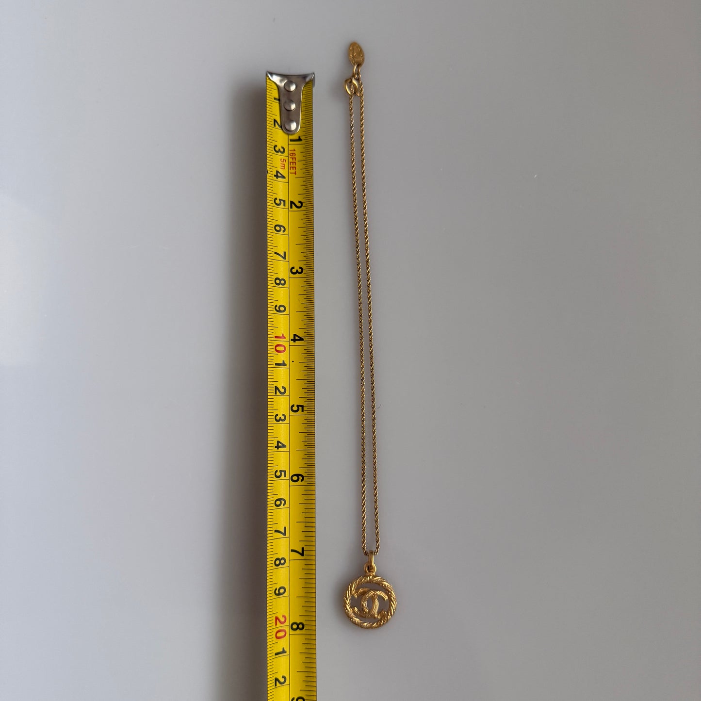 Chanel vintage Coco mark CC pendant necklace authentic with COA gold plated