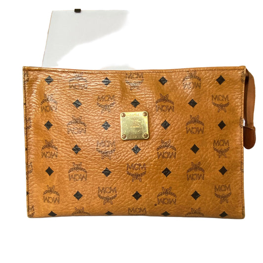 MCM cognac toiletry clutch bag Authentic with COA 11x8x3.2