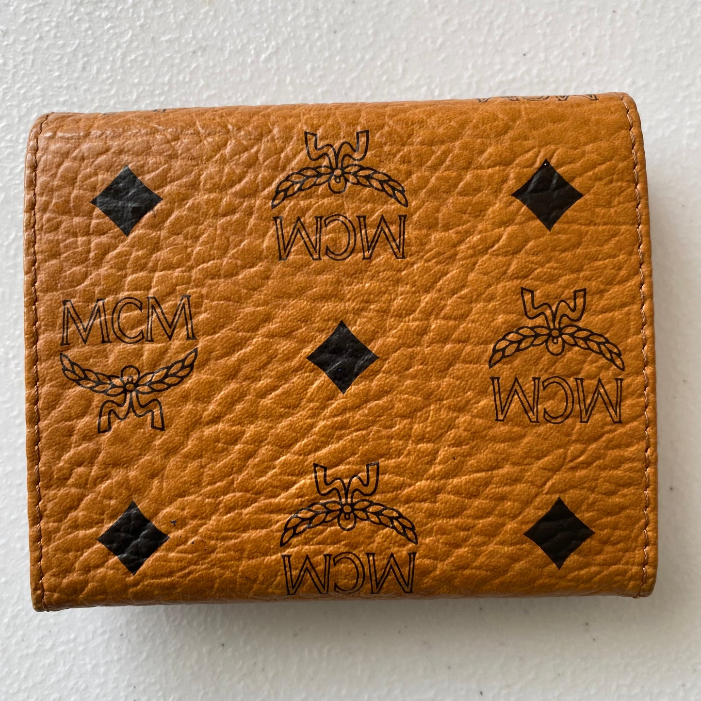 MCM cognac compact wallet Authentic with coa