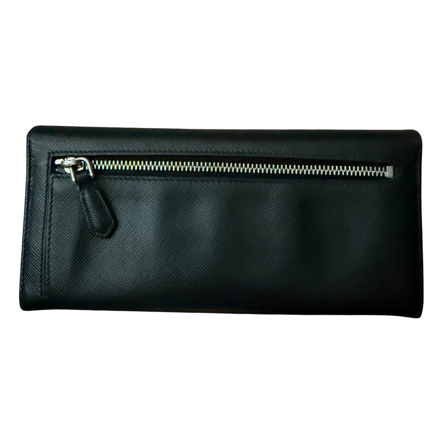 Prada black leather long wallet Authentic with COA 7.3x3.5