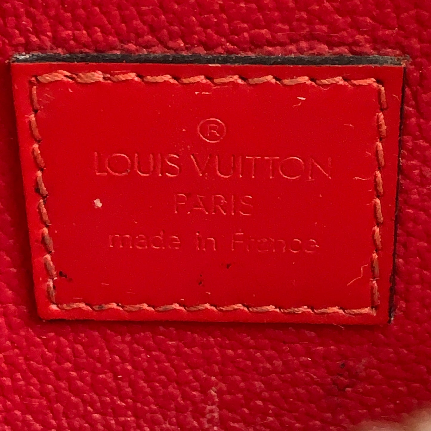 Louis Vuitton red Epi leather cosmetic bag SP1000 authentic with COA