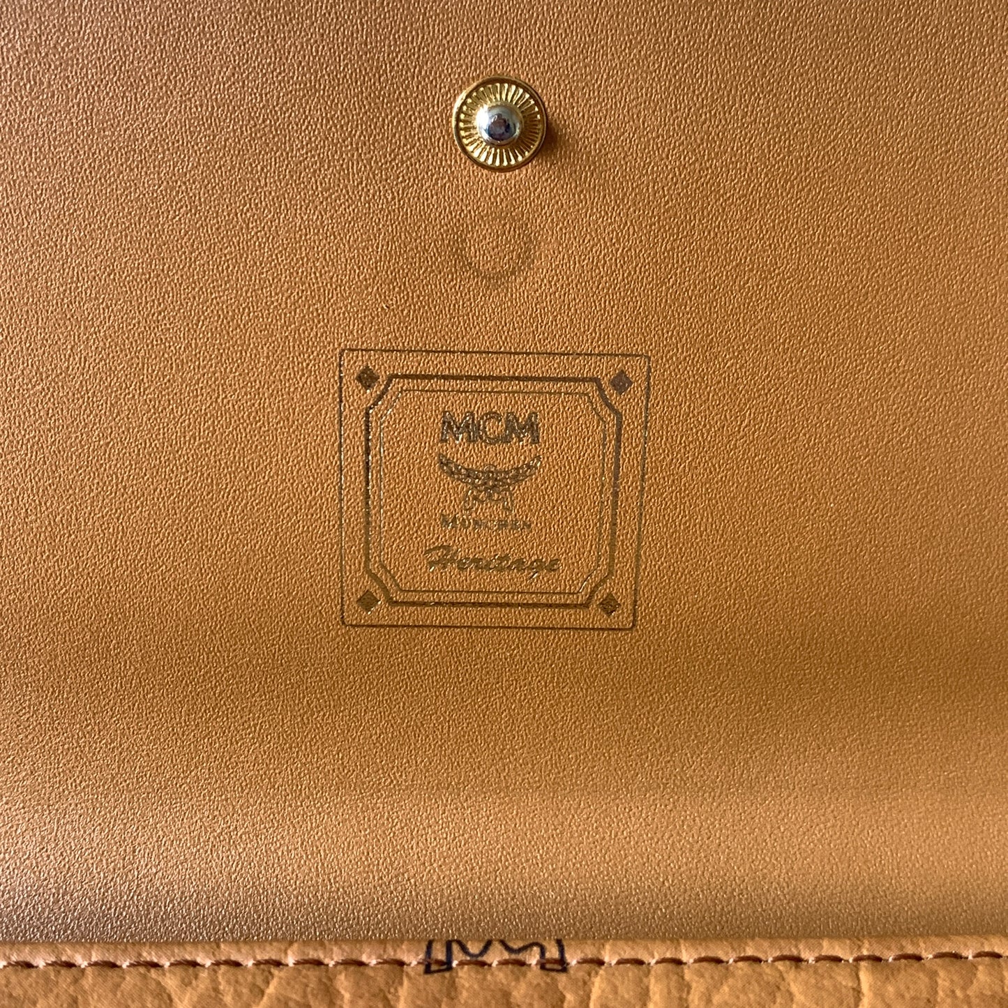 MCM cognac visetos long wallet Authentic with COA