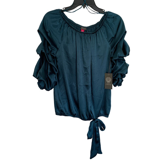 Vince Camuto Womens NWT deep teal blue Blouse size xsmall