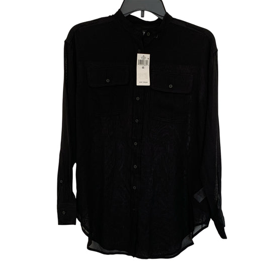 Lauren Ralph Lauren women’s NWT Black long sleeve sheer button up shirt size XS