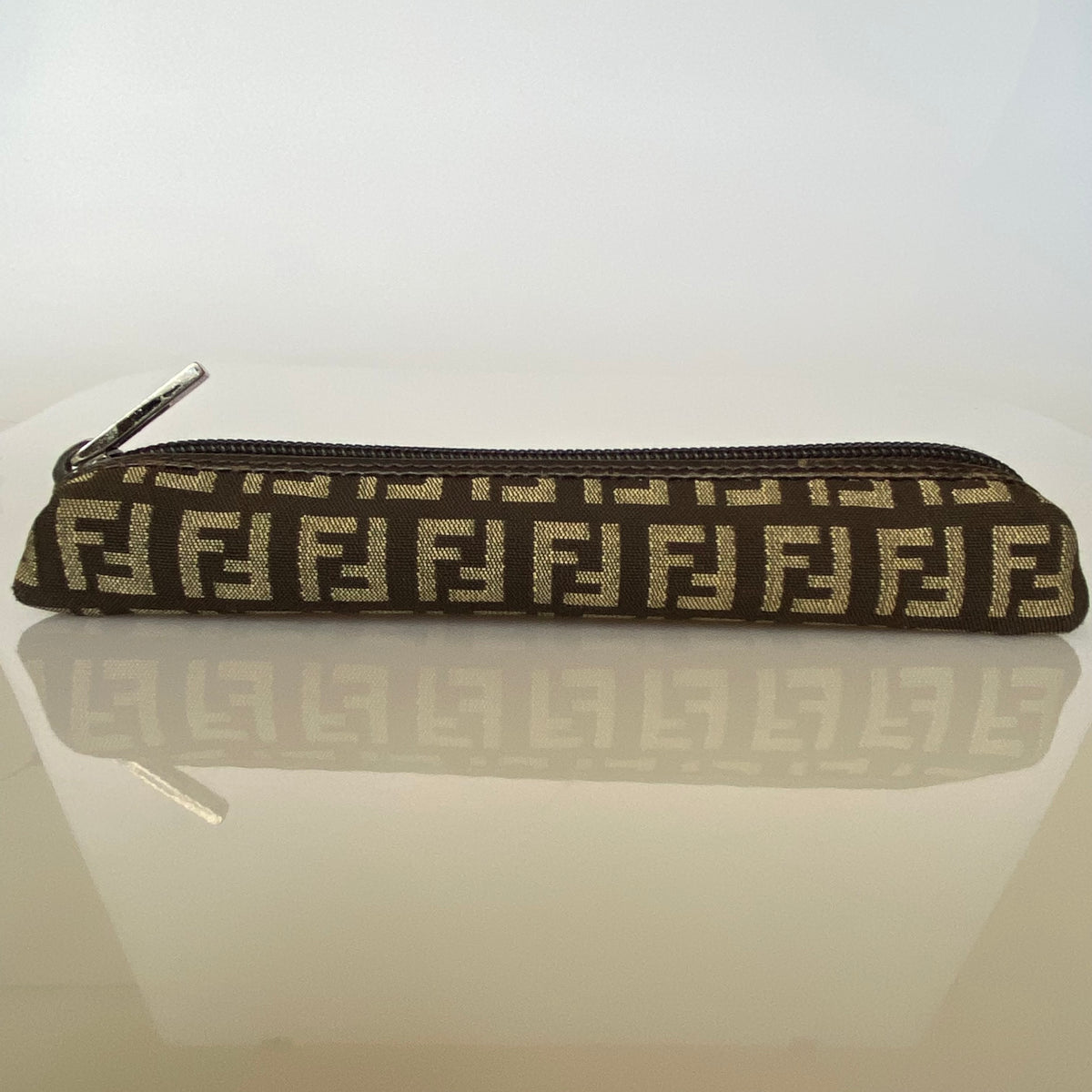 Fendi zucca monogram pen holder bag Authentic with COA 7.3x1.4x1.6