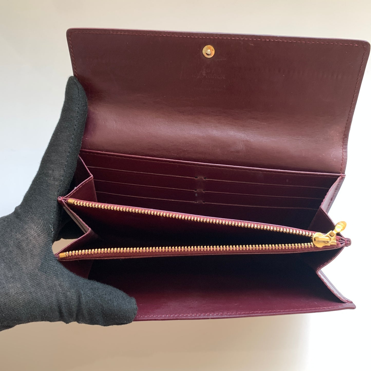 Louis Vuitton monogram vernis rouge women’s long wallet authentic with COA TS 2