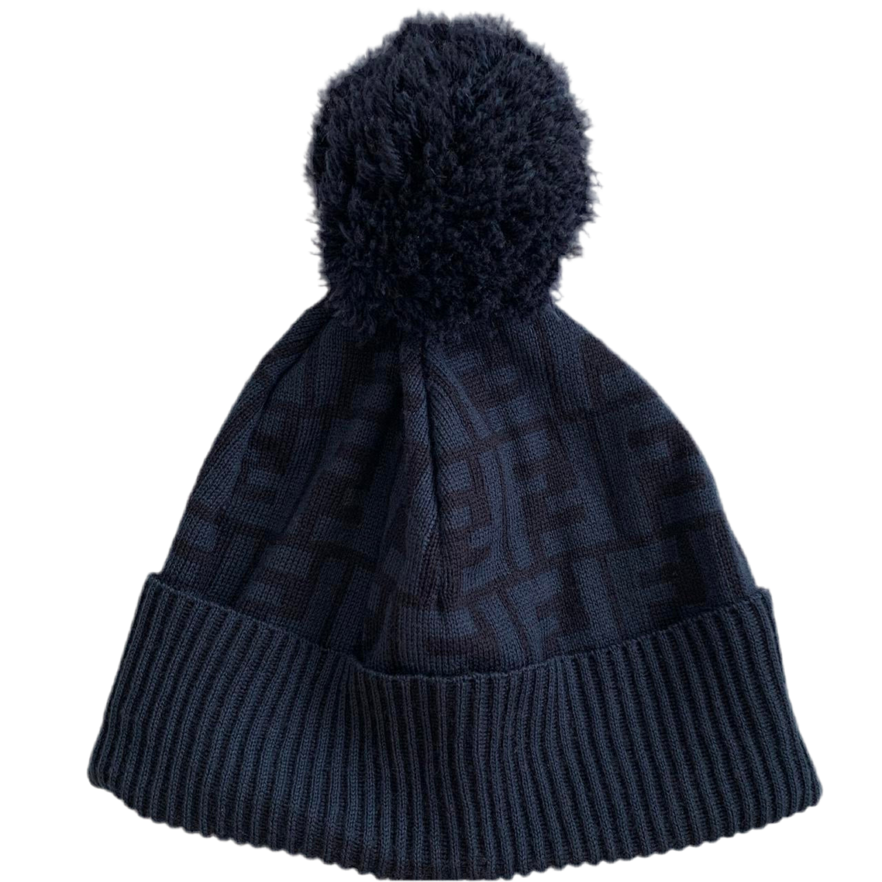 Authentic Fendi monogram unisex wool beanie hat