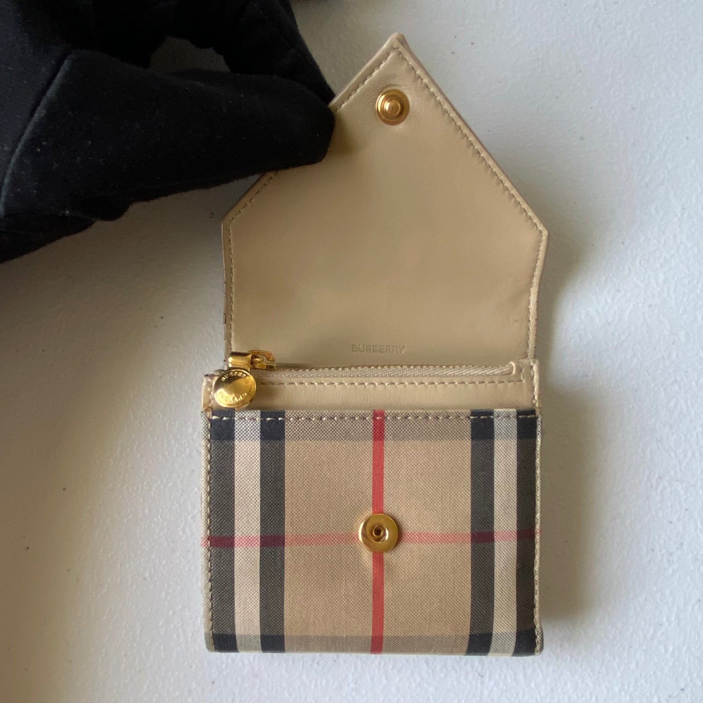 Burberry classic check compact wallet authentic with coa