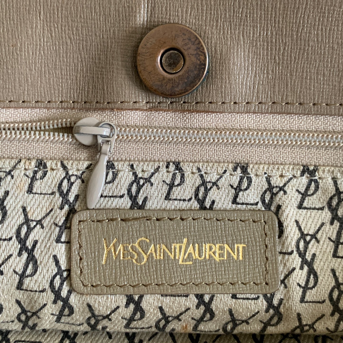 Yves Saint Laurent vintage shopping tote bag Authentic with COA 16x13.5x4.1
