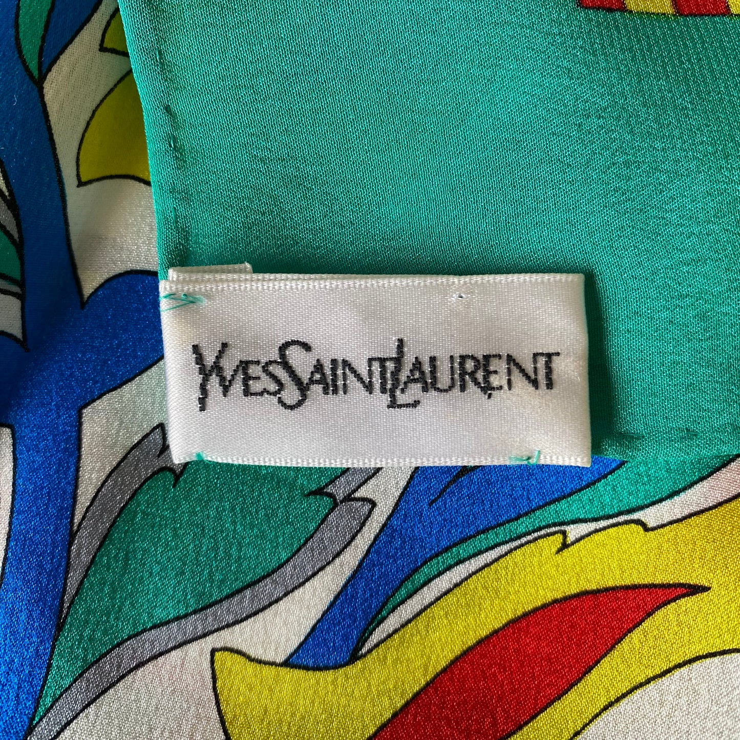 Yves Saint Laurent large silk scarf Authentic with COA 34 inch