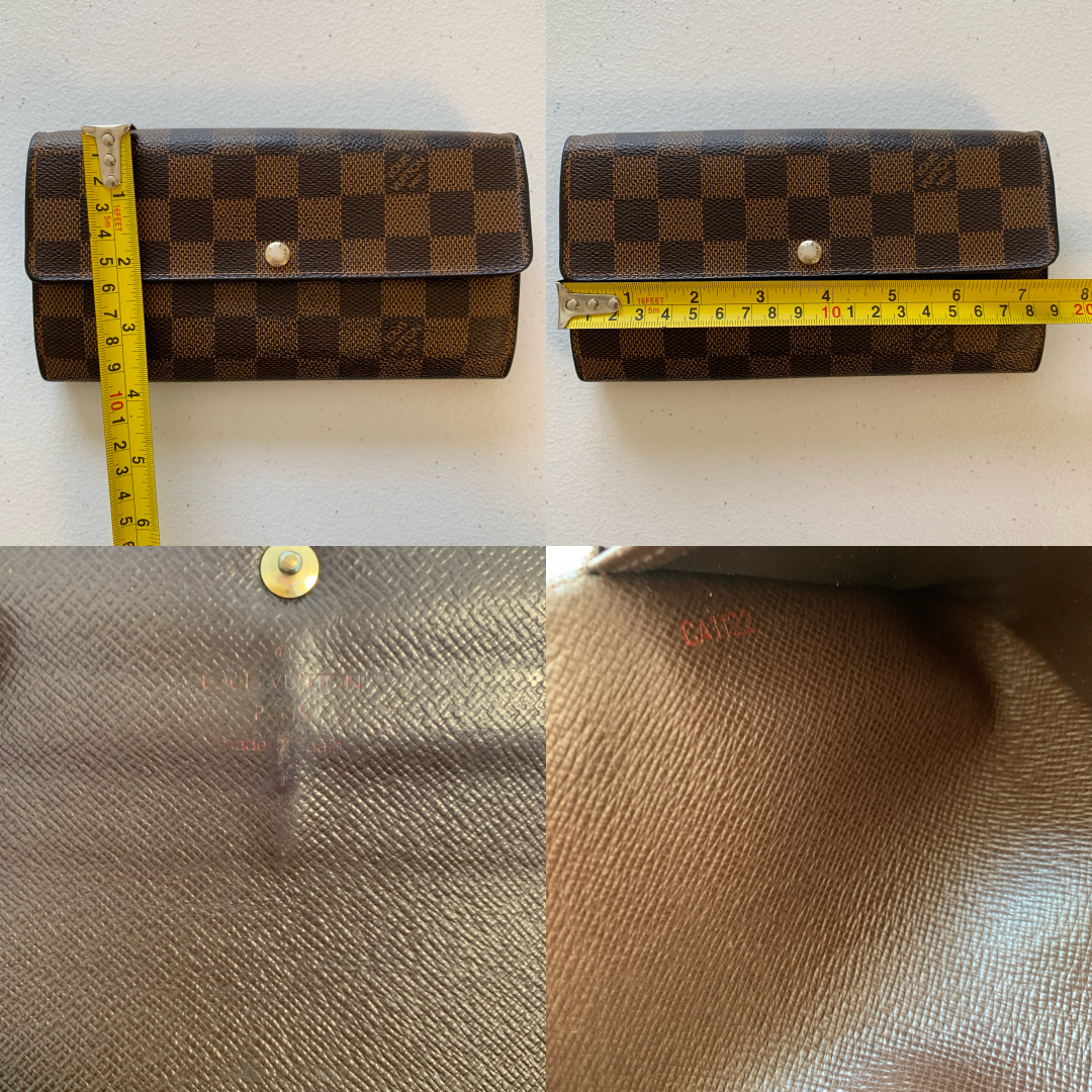 Louis Vuitton women’s damier ebene long Wallet ca1122 authentic with COA