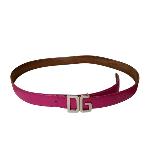 Dolce & Gabbana women’s pink leather belt authentic with COA 85 cm 34 inch