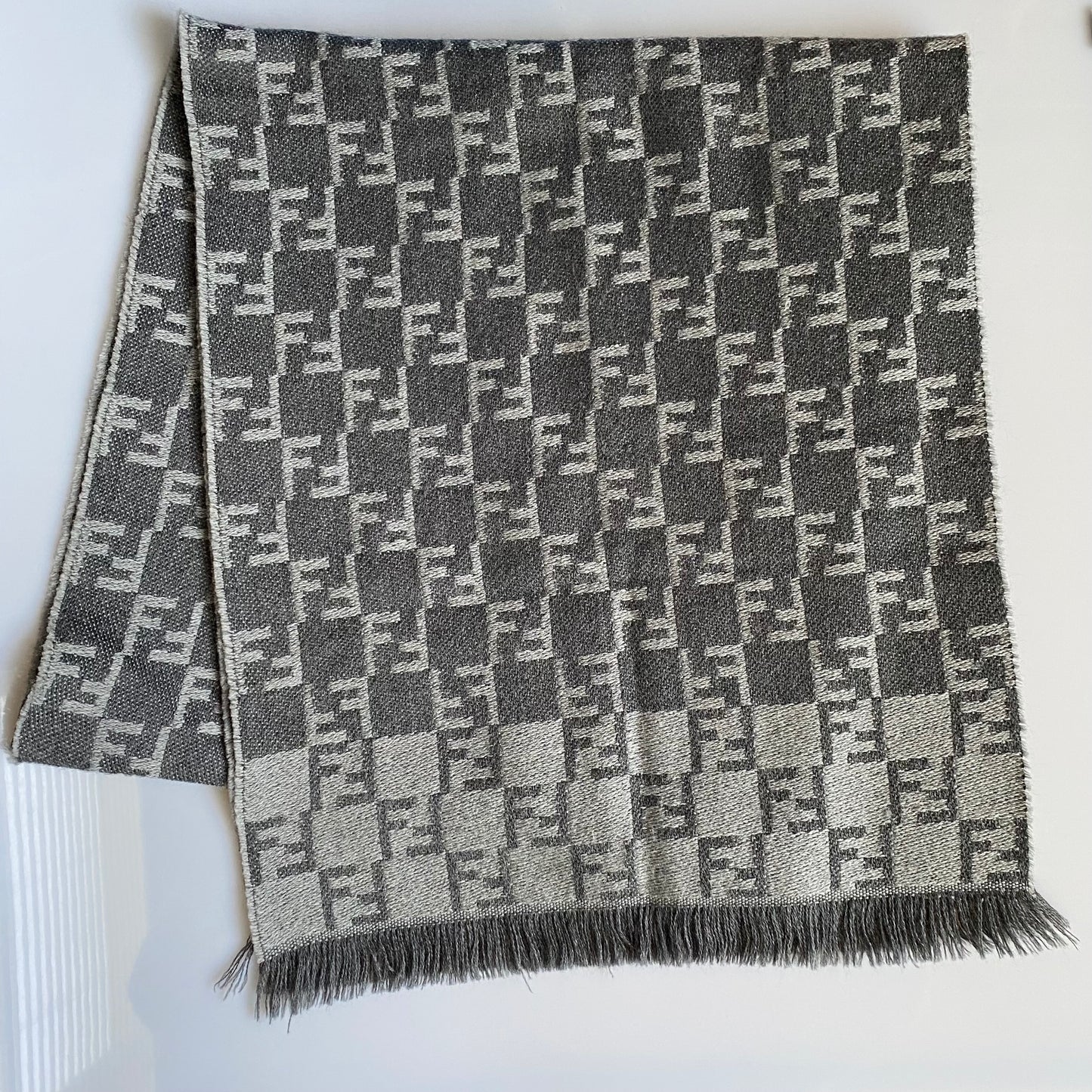 Fendi FF monogram long scarf Authentic with COA 63 inch length 14.5 inch width
