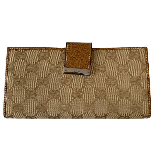 Gucci monogram women’s long wallet 7.5 x3.8” authentic with COA