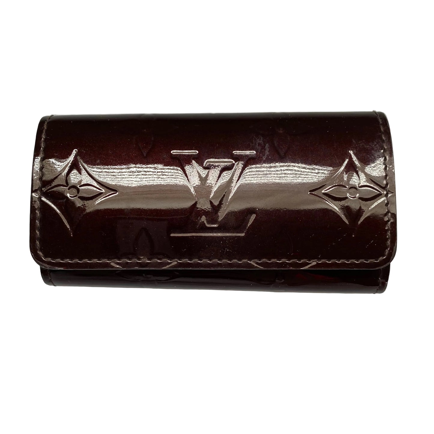 Louis Vuitton vernis armarante 4 ring key holder TS0163 Authentic with COA 4.2x2.2