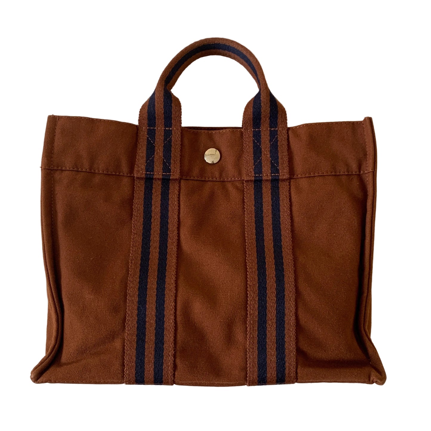 Hermes Fourre tout brown canvas Tote bag authentic with COA