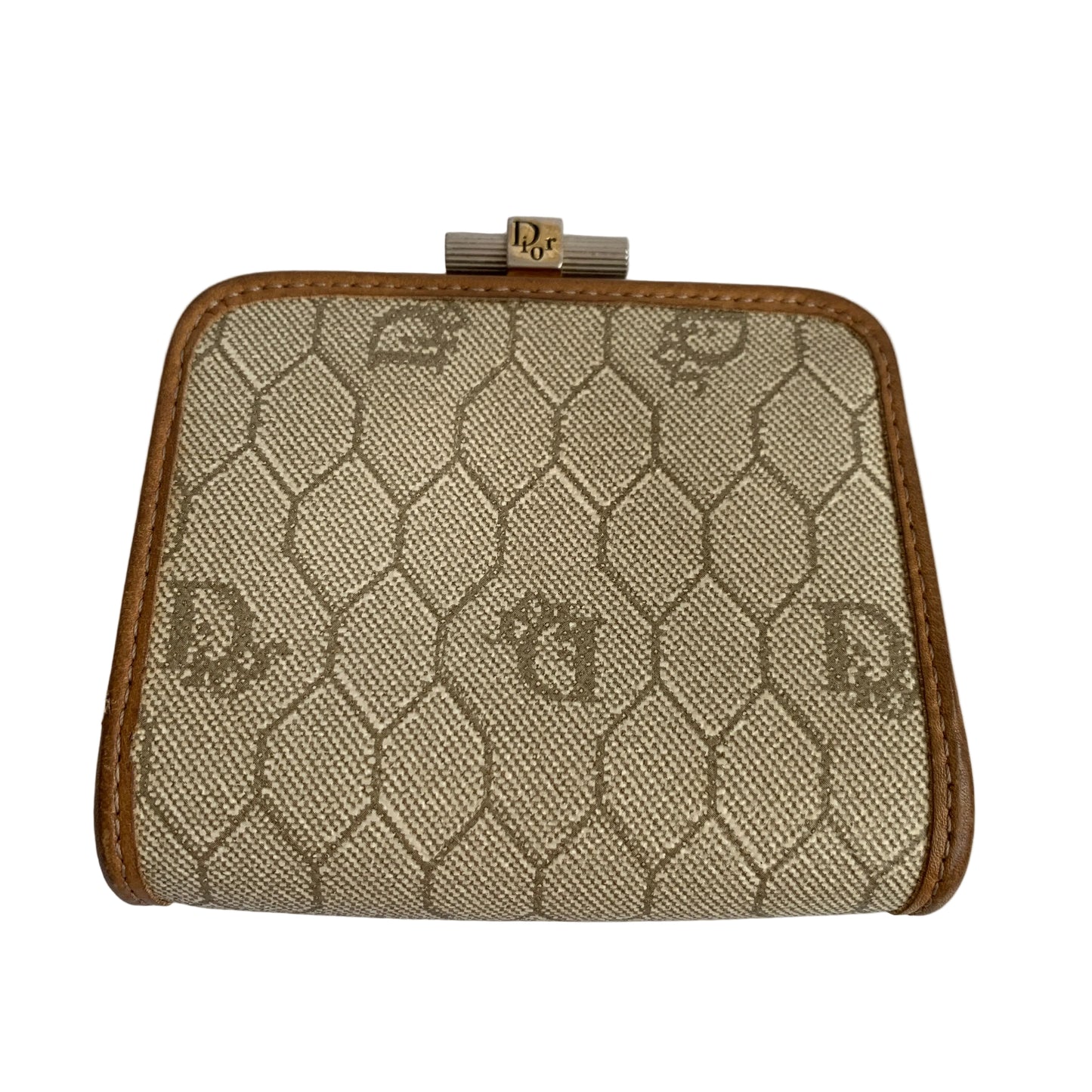 Dior vintage honeycomb Coin pouch authentic with COA 4x3.3
