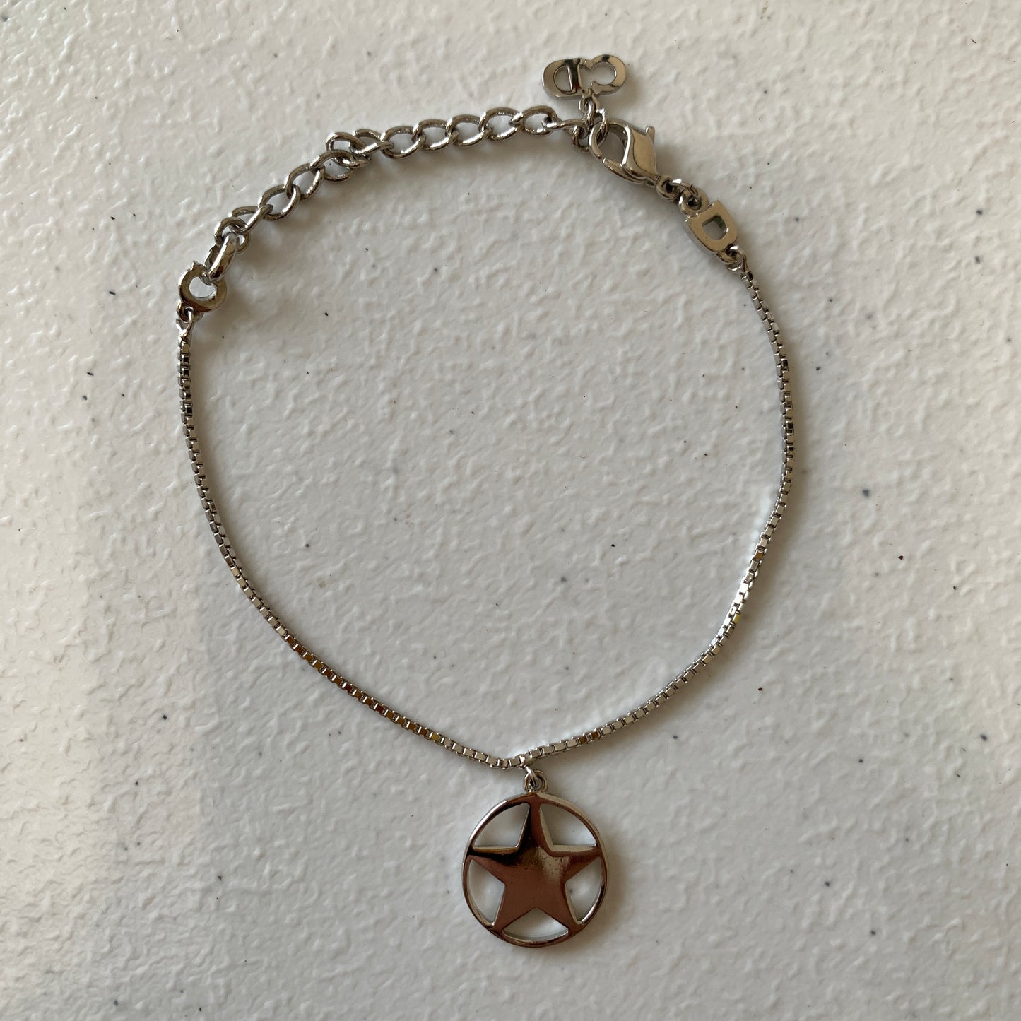 Dior silver tone star pendant adjustable bracelet Bracelets Authentic with COA