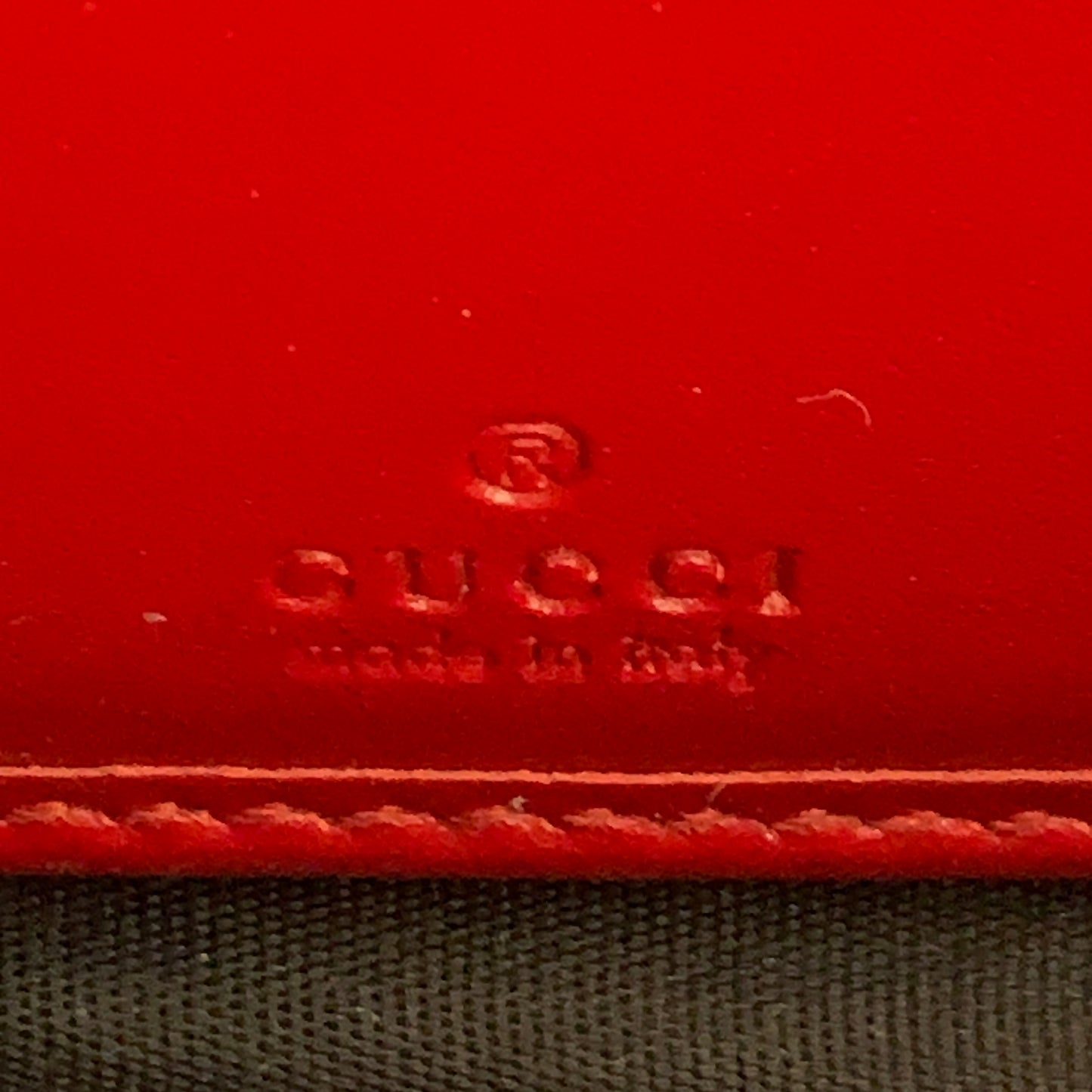 Gucci bow GG monogram Long red zip around leather wallet Authentic with COA