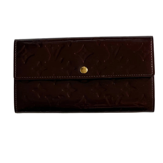 Louis Vuitton armarante vernis Sarah long wallet th2097 authentic with coa box dusty